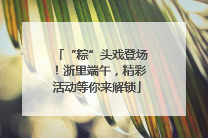 “粽”头戏登场！浙里端午，精彩活动等你来解锁