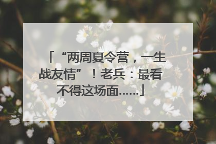 “两周夏令营，一生战友情”！老兵：最看不得这场面……
