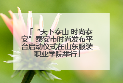 “天下泰山 时尚泰安”泰安市时尚发布平台启动仪式在山东服装职业学院举行