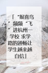 “报喜鸟”频频“飞”进杭州一学校 求学路的通畅让学生越来越自信
