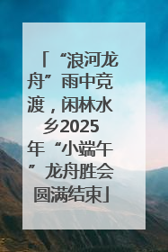 “浪河龙舟”雨中竞渡，闲林水乡2025年“小端午”龙舟胜会圆满结束