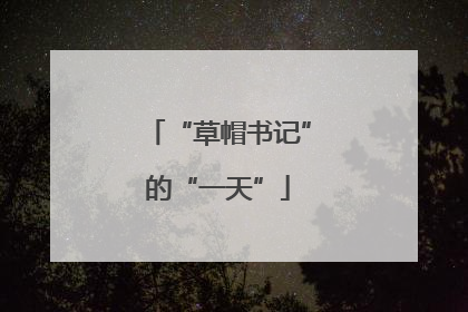 “草帽书记”的“一天”
