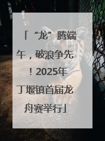 “龙”腾端午，破浪争先！2025年丁堰镇首届龙舟赛举行