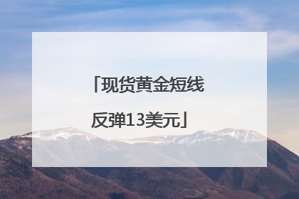现货黄金短线反弹13美元
