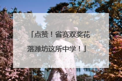 点赞！省赛双奖花落潍坊这所中学！