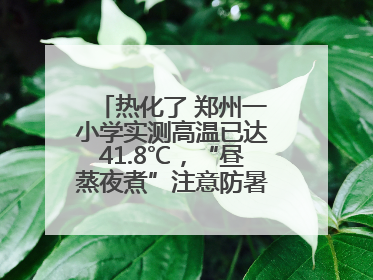热化了 郑州一小学实测高温已达41.8℃，“昼蒸夜煮”注意防暑，警惕局地强对流和雷暴大风！
