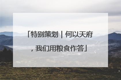 特别策划｜何以天府，我们用粮食作答