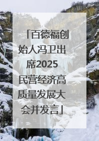 百德福创始人冯卫出席2025民营经济高质量发展大会并发言