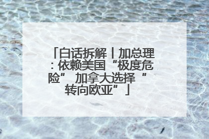 白话拆解丨加总理：依赖美国“极度危险” 加拿大选择“转向欧亚”