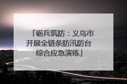 砺兵筑防：义乌市开展全链条防汛防台综合应急演练