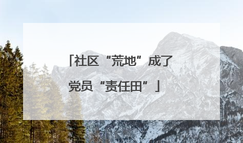 社区“荒地”成了党员“责任田”