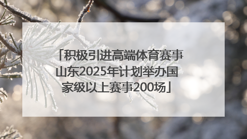 积极引进高端体育赛事 山东2025年计划举办国家级以上赛事200场