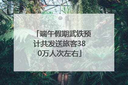 端午假期武铁预计共发送旅客380万人次左右