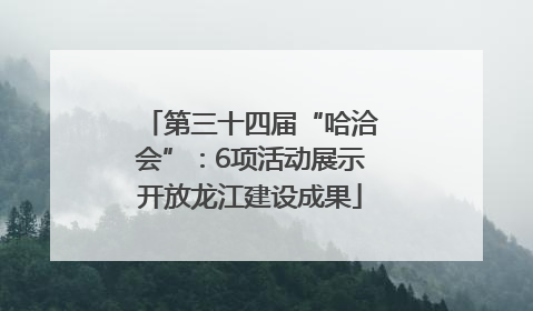 第三十四届“哈洽会”：6项活动展示开放龙江建设成果