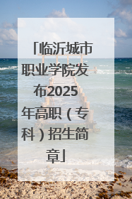 临沂城市职业学院发布2025年高职（专科）招生简章