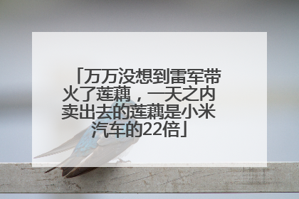 万万没想到雷军带火了莲藕，一天之内卖出去的莲藕是小米汽车的22倍