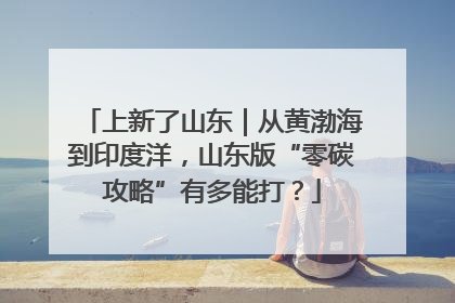 上新了山东｜从黄渤海到印度洋，山东版“零碳攻略”有多能打？