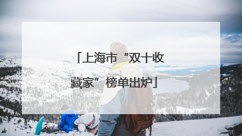 上海市“双十收藏家”榜单出炉