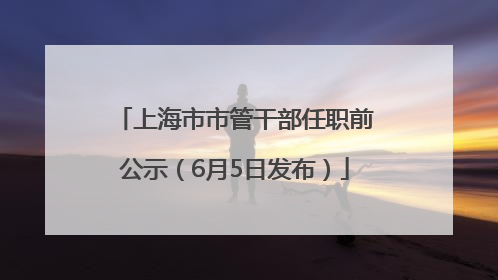 上海市市管干部任职前公示（6月5日发布）