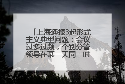 上海通报3起形式主义典型问题：会议过多过频，个别分管领导在某一天同一时段需参加3个会议