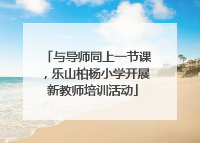 与导师同上一节课，乐山柏杨小学开展新教师培训活动