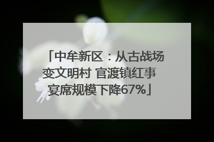 中牟新区：从古战场变文明村 官渡镇红事宴席规模下降67%