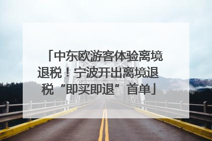 中东欧游客体验离境退税！宁波开出离境退税“即买即退”首单