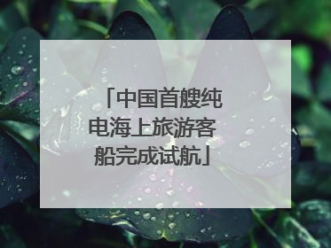 中国首艘纯电海上旅游客船完成试航