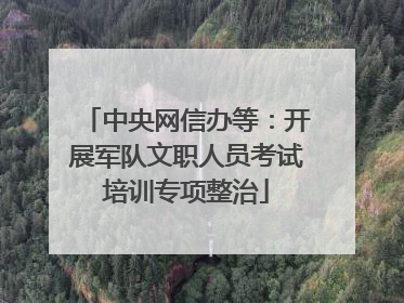中央网信办等：开展军队文职人员考试培训专项整治