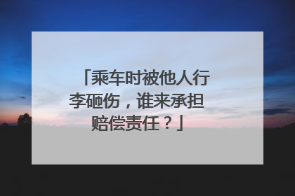 乘车时被他人行李砸伤，谁来承担赔偿责任？