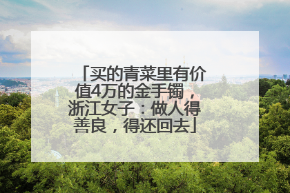 买的青菜里有价值4万的金手镯，浙江女子：做人得善良，得还回去