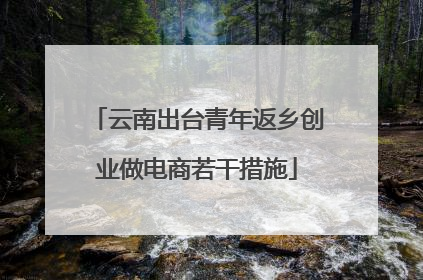 云南出台青年返乡创业做电商若干措施