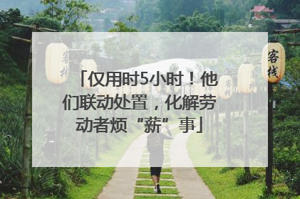 仅用时5小时！他们联动处置，化解劳动者烦“薪”事