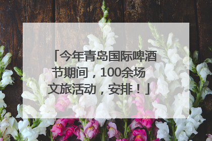 今年青岛国际啤酒节期间，100余场文旅活动，安排！