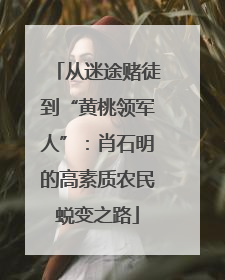 从迷途赌徒到“黄桃领军人”：肖石明的高素质农民蜕变之路