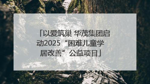 以爱筑巢 华茂集团启动2025“困难儿童学居改善”公益项目