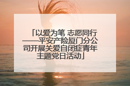 以爱为笔 志愿同行——平安产险厦门分公司开展关爱自闭症青年主题党日活动