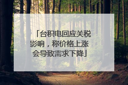台积电回应关税影响，称价格上涨会导致需求下降
