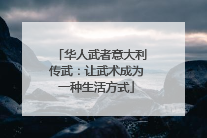 华人武者意大利传武：让武术成为一种生活方式