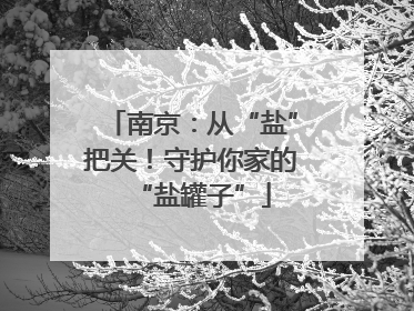 南京：从“盐”把关！守护你家的“盐罐子”