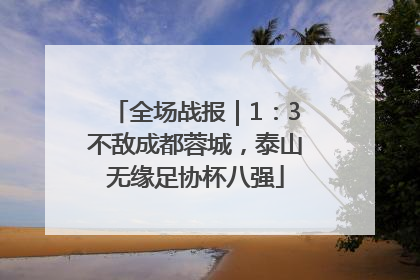 全场战报｜1：3不敌成都蓉城，泰山无缘足协杯八强