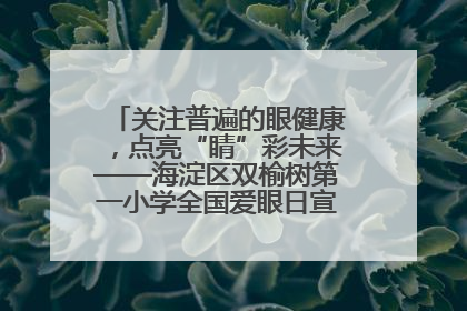 关注普遍的眼健康，点亮“睛”彩未来——海淀区双榆树第一小学全国爱眼日宣传教育活动