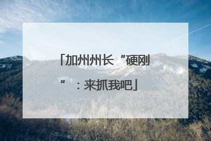 加州州长“硬刚”：来抓我吧