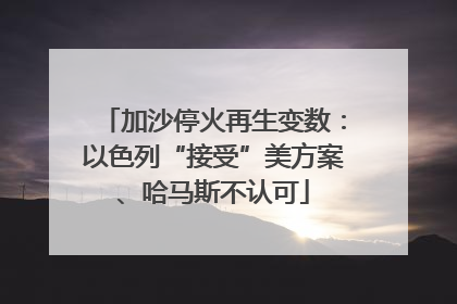 加沙停火再生变数：以色列“接受”美方案、哈马斯不认可