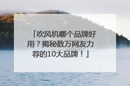 吹风机哪个品牌好用？揭秘数万网友力荐的10大品牌！