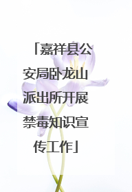嘉祥县公安局卧龙山派出所开展禁毒知识宣传工作