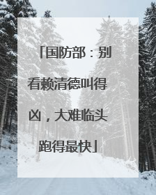 国防部：别看赖清德叫得凶，大难临头跑得最快