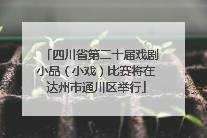四川省第二十届戏剧小品（小戏）比赛将在达州市通川区举行