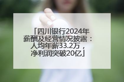四川银行2024年薪酬及经营情况披露：人均年薪33.2万，净利润突破20亿
