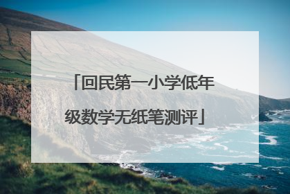 回民第一小学低年级数学无纸笔测评